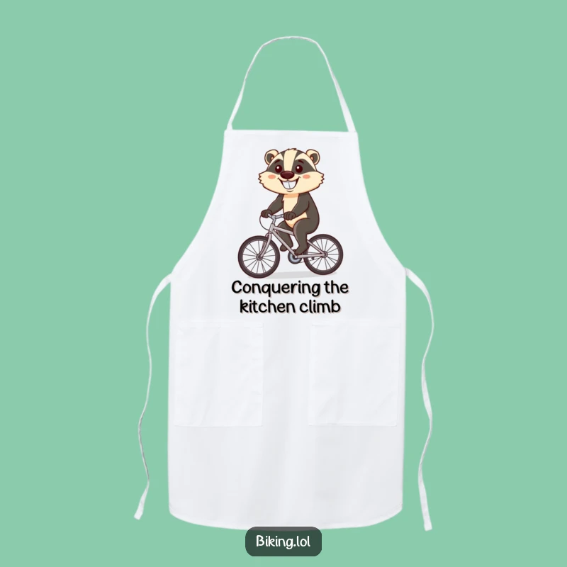 Funny Badger Cycling Apron: Cook with Hilarious Determination!
