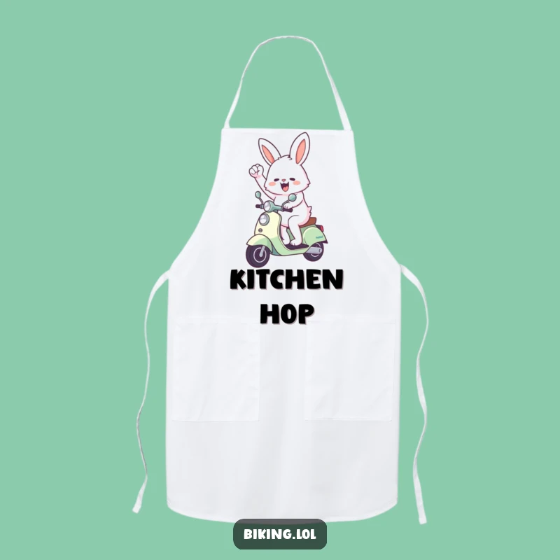 Funny Bunny Scooter Apron: Cook with Enthusiastic Flair!
