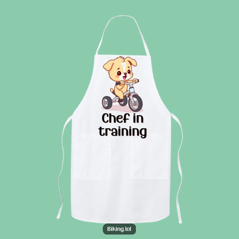 Funny Puppy Tricycle Apron: Kitchen Powerhouse, Hilarious Funny Gift for Cooks