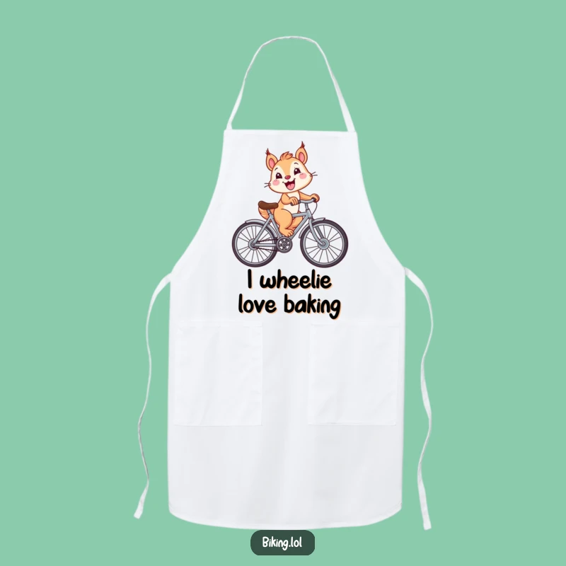 Funny Squirrel Bicycle Apron - Playful Kitchenwear for Cheerful Cooks