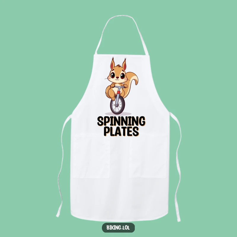 Funny Squirrel Unicycle Apron: Cook with Hilarious Determination!