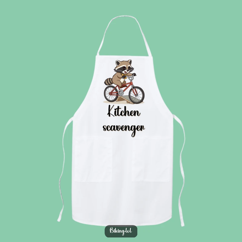 Funny Raccoon Bike Jump Apron - Kitchen Adventures with Humor
