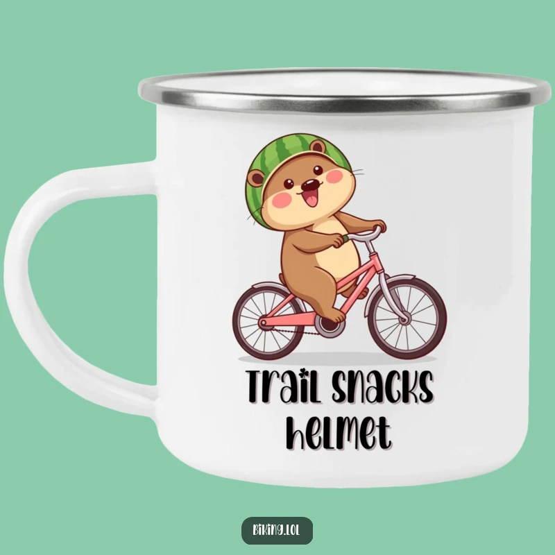 Funny Beaver Watermelon Helmet Camping Mug: Adventure Fuel, Hilarious Outdoor Gift