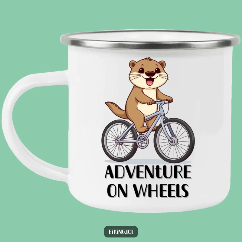 Funny Otter Bicycle Camping Mug: Rugged Cyclist Otter, Durable Funny Gift for Outdoors