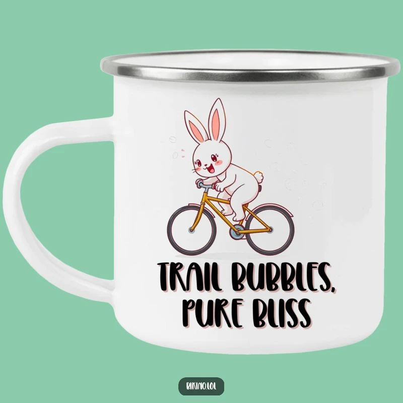 Funny Bunny Bicycle Bubble Camping Mug: Adventure & Giggles Gift!