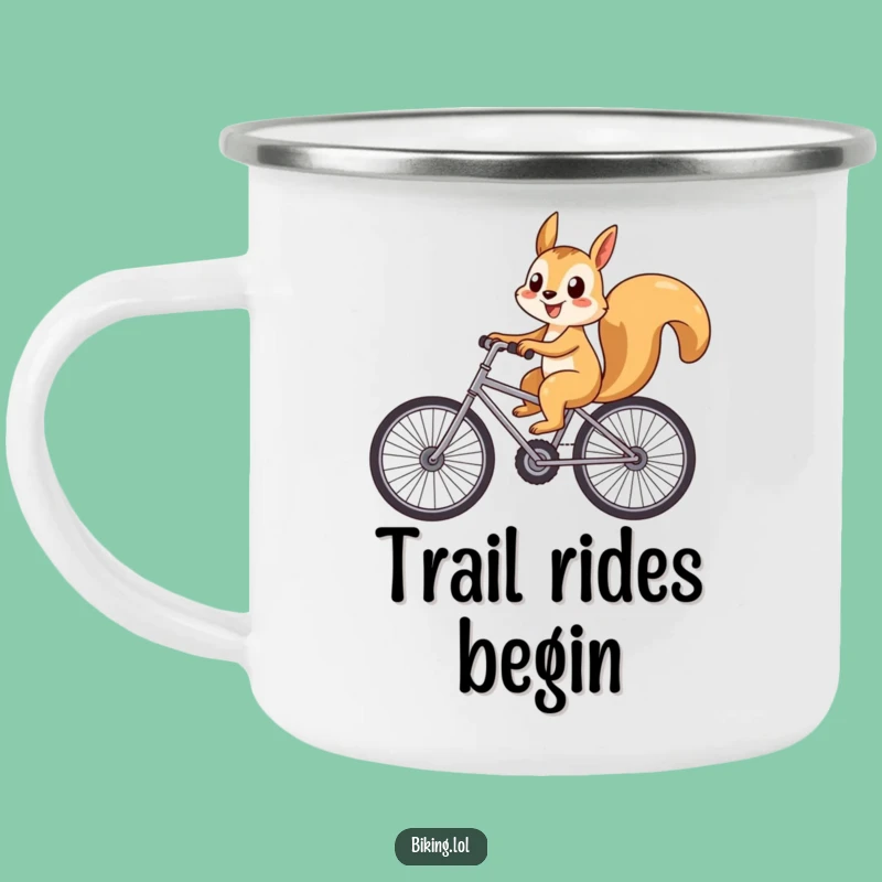 Funny Playful Squirrel Bike Camping Mug: Adventure Fuelled by Fun