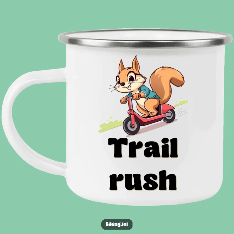 Funny Squirrel Scooter Camping Mug: Adventure Fuel with a Cheeky Grin!