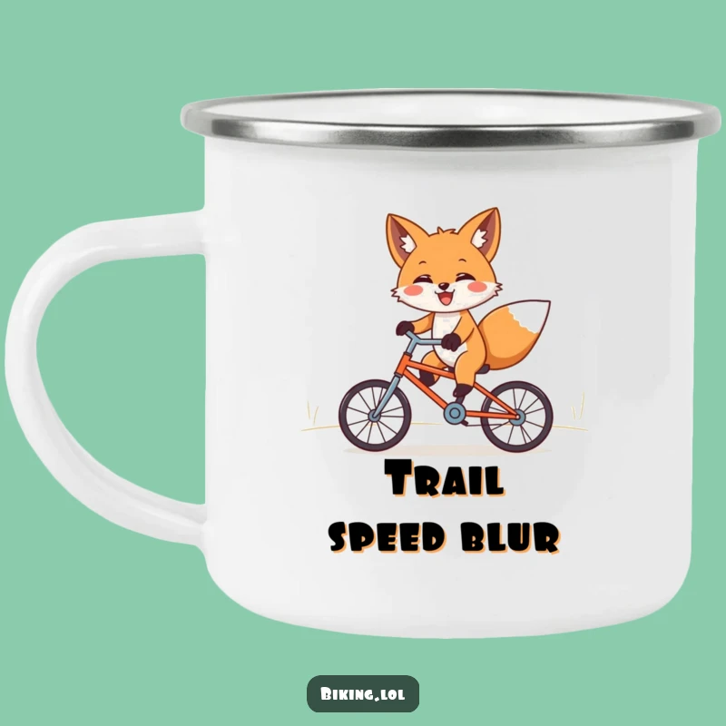 Funny Fox Bicycle Camping Mug - Outdoor Downhill Ride Fun