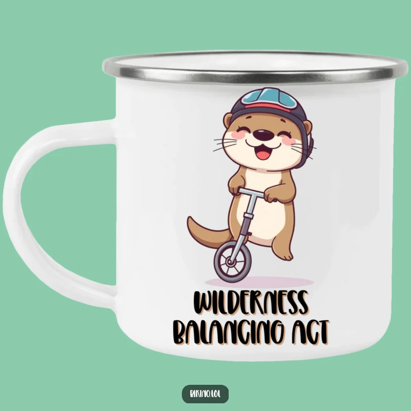 Funny Otter Unicycle Camping Mug: Adventurous Juggler, Great Outdoors Funny Gift
