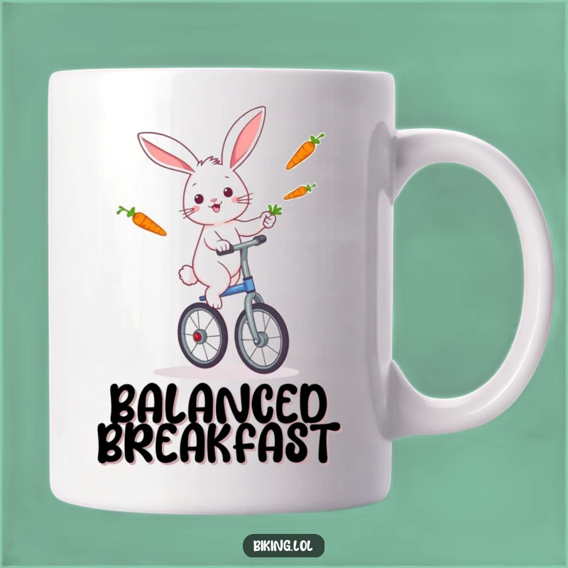 Funny Rabbit Unicycle Mug: Juggling Fun for Your Morning Brew!