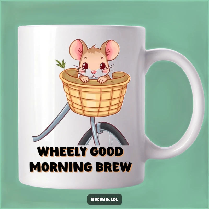 Funny Bicycle Mouse Mug: Curious Rodent Gift for Cyclists and Animal Lovers