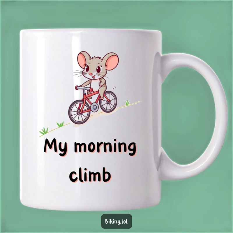 Funny Mouse Bike Hero Mug: A Determined Rider's Perfect Funny Gift