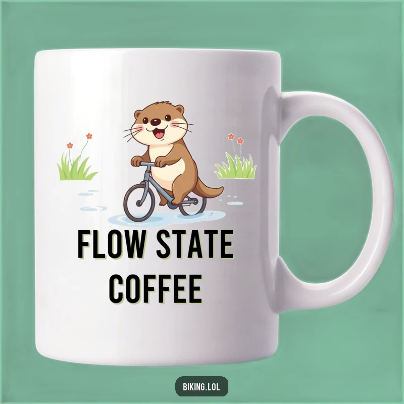Funny Otter Bicycle Mug: Joyful River Glide Gift for Fun Lovers