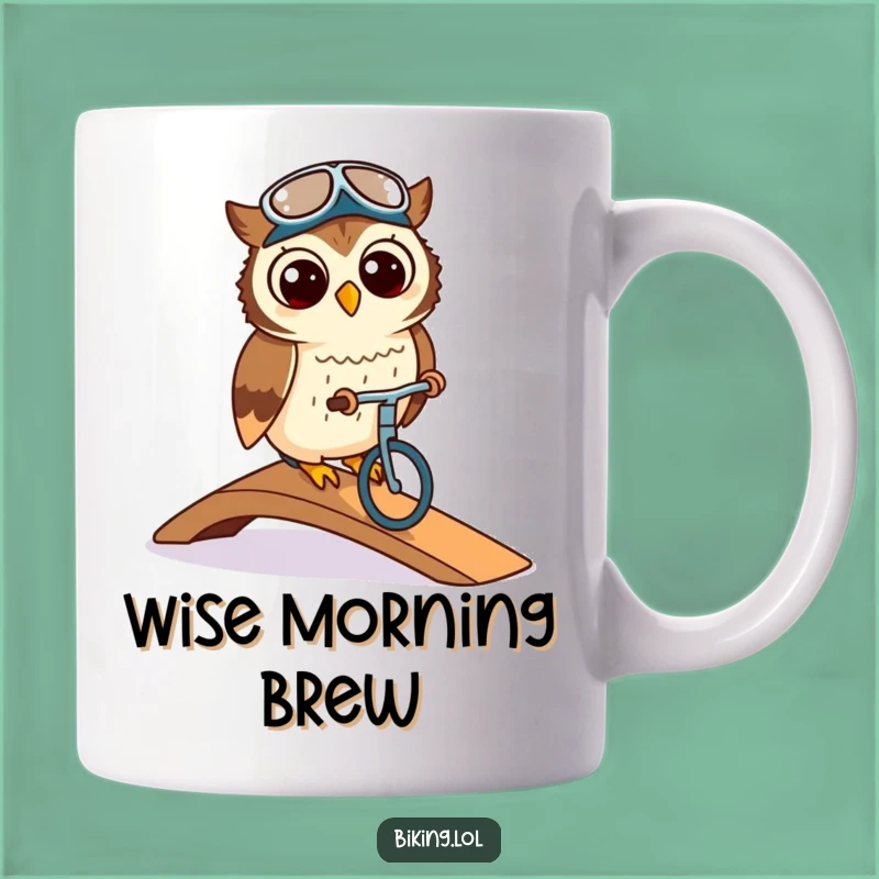 Funny Owl Ramp Mug - Hilarious Cycling Elegance Gift for Wise Riders