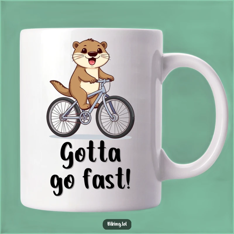 Funny Otter Bicycle Mug: Happy Cyclist Otter, Perfect Funny Gift for Animal Lovers