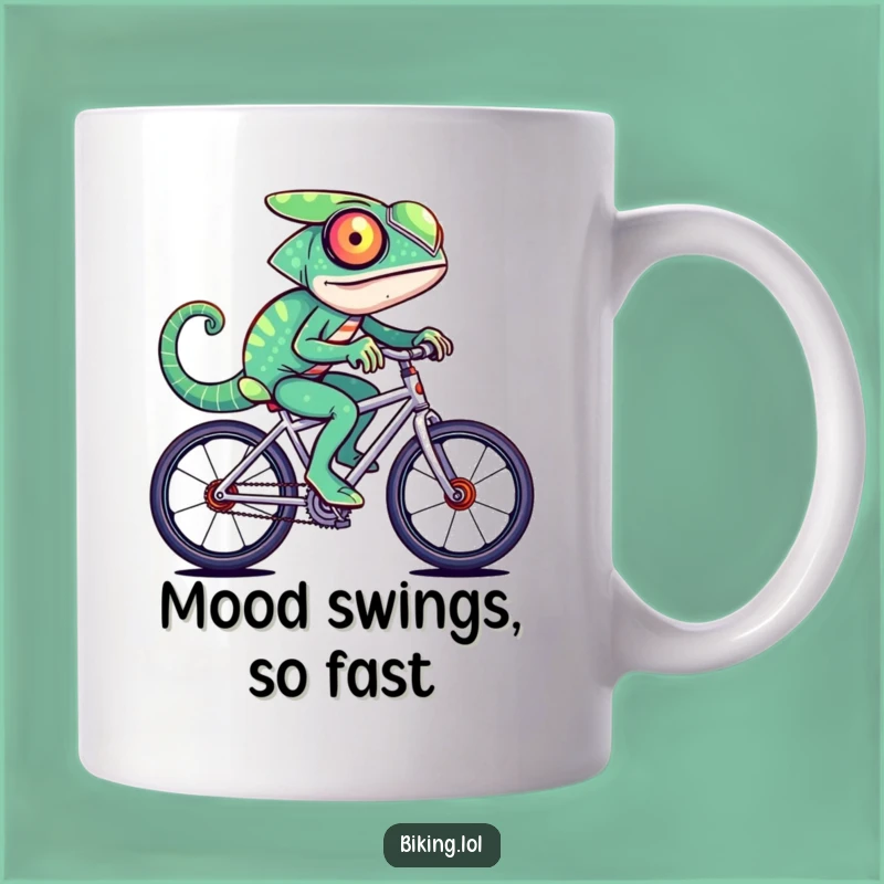 Funny Chameleon Bike Mug: Speed Color Change Character Gift