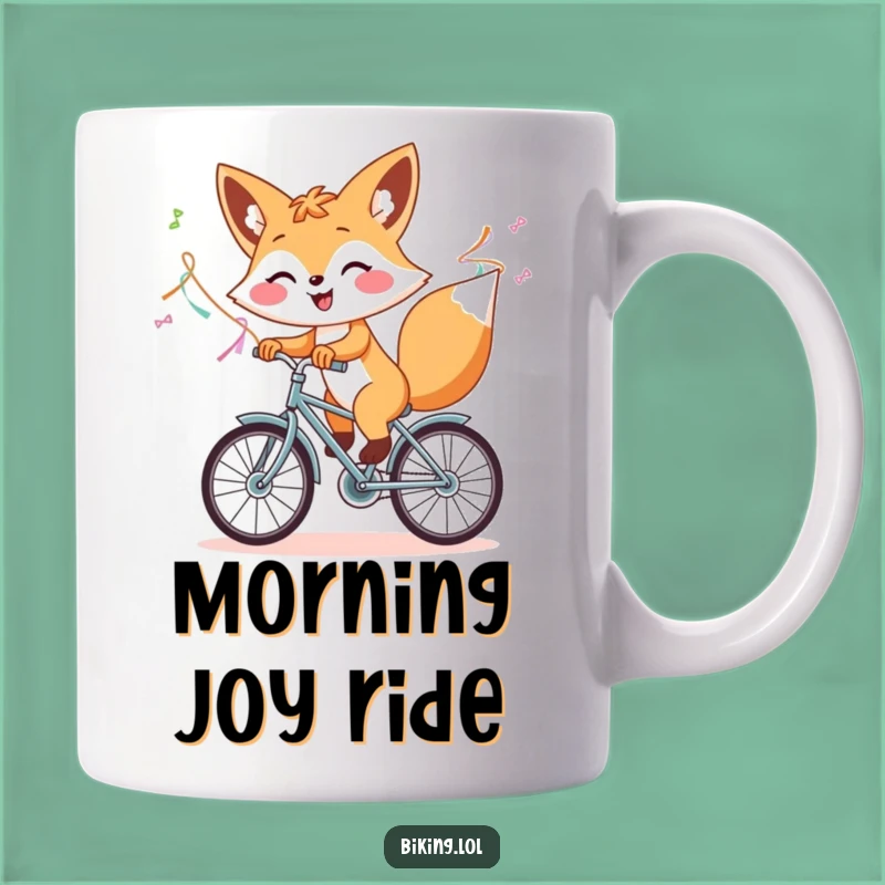 Funny Fox Bicycle Mug - Joyful Funny Gift for Cyclists & Fox Lovers!