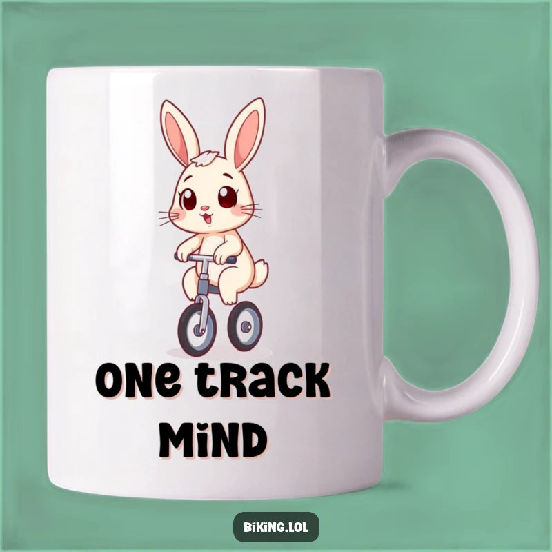 Funny Bunny Unicycle Mug: Surprised Rider, Perfect Funny Gift for Balancing Acts