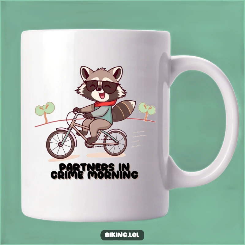 Funny Raccoon Tandem Bike Mug - Hilarious Gift for Duos & Mischief Makers