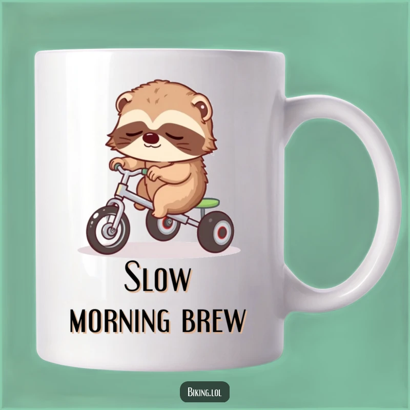 Funny Sloth Tricycle Mug: Slow Down and Enjoy Gift