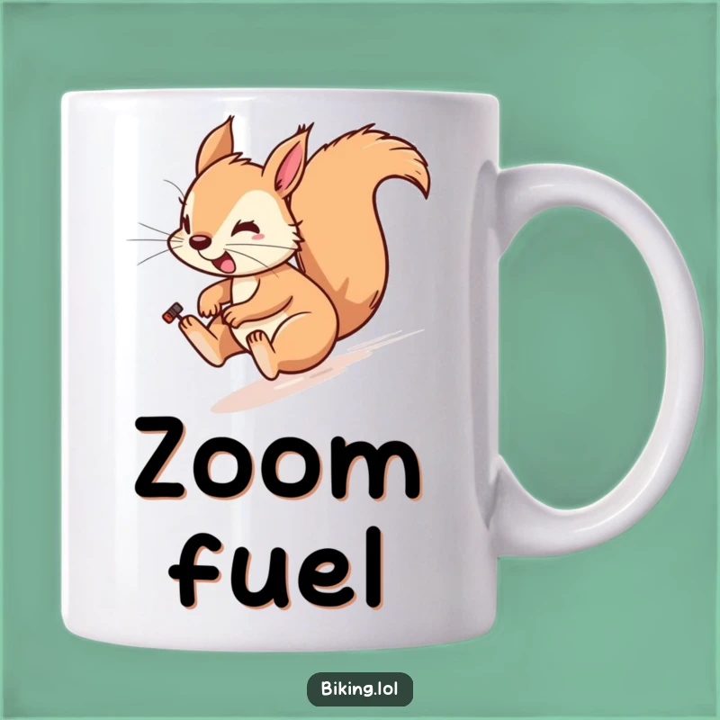 Funny Squirrel Bicycle Mug: Zippy Downhill Fun Gift