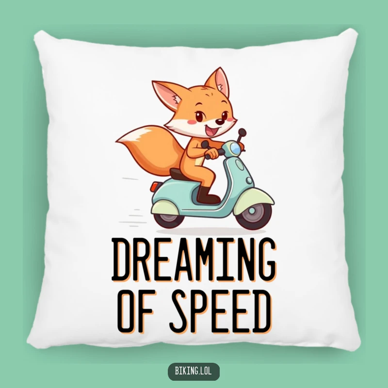 Funny Fox Scooter Pillow: Cozy Winner's Cushion Gift