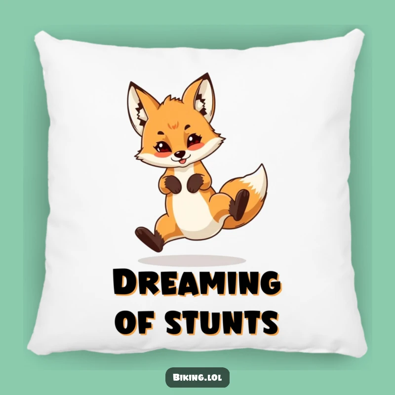 Funny Fox Cub Wheelie Pillow: Cozy Comfort & Daring Vibes!