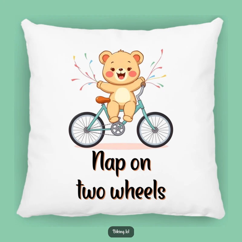 Funny Bear Cub Bicycle Pillow - Cozy Up with this Hilarious Cub's Cycling Comfort Gift