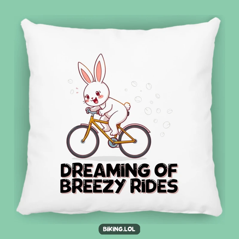 Funny Bunny Bicycle Bubble Pillow: Comfy Cartoon Throw Pillow Gift!