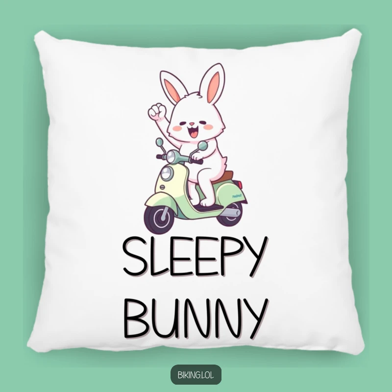 Funny Bunny Scooter Pillow: Comfy & Celebratory Decor!
