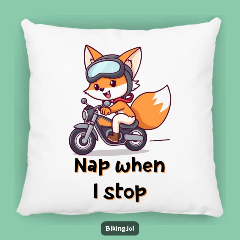 Funny Fox Bike Pillow: Soft Comfort, Comfy Funny Gift for Cozy Spaces