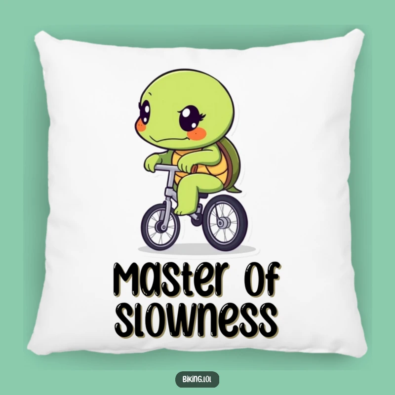Funny Turtle Unicycle Pillow: Soft & Determined Slow & Steady Decor