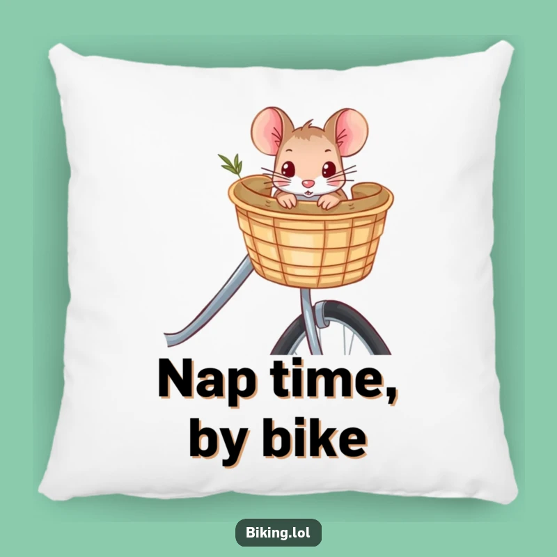 Funny Mouse Bicycle Pillow: Comfy and Cute Gift for Cozy Spaces