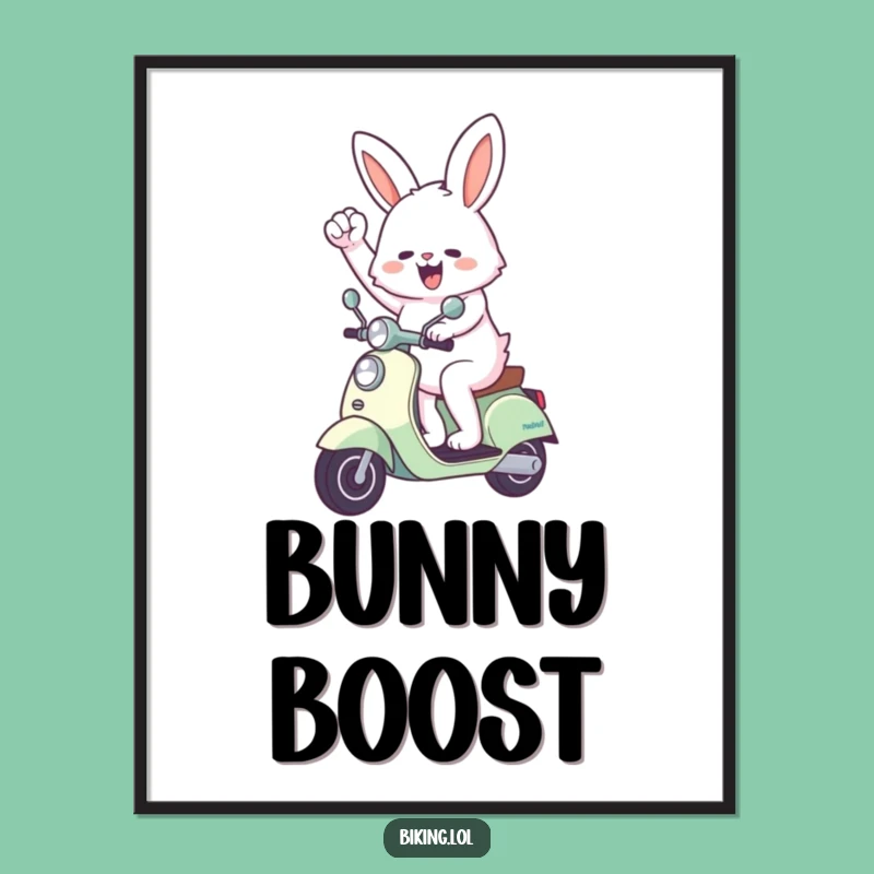 Funny Bunny Scooter Digital Art: Instant Motivational Decor!