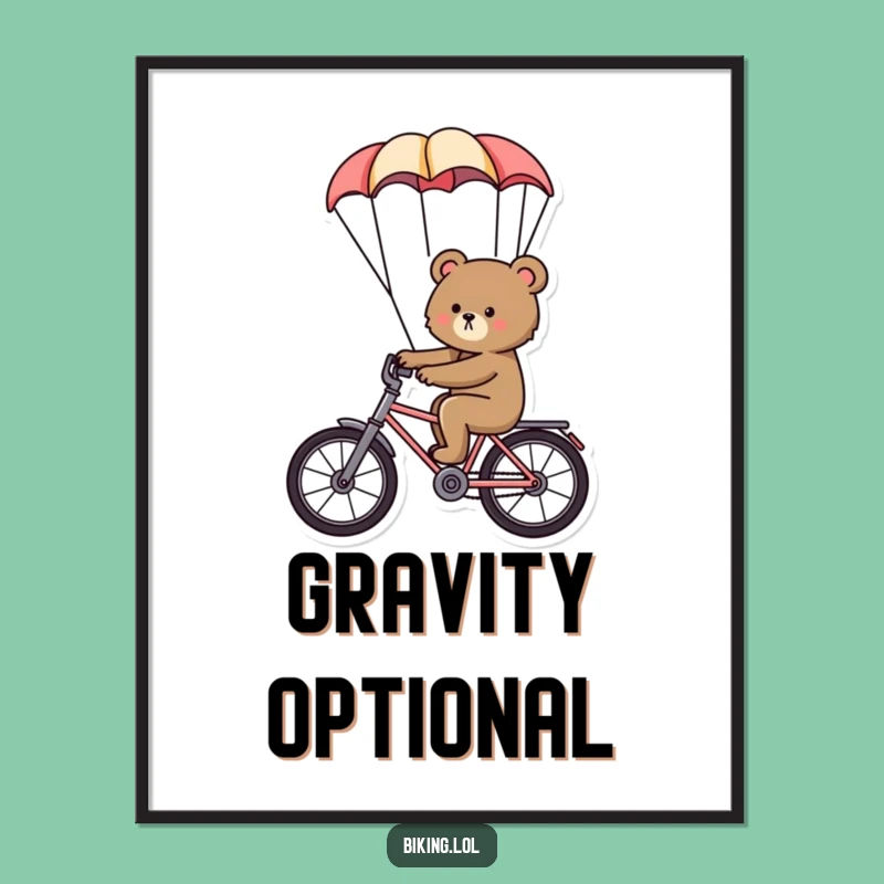 Funny Bear Parachute Digital Art - Instant Download for Bold Decor