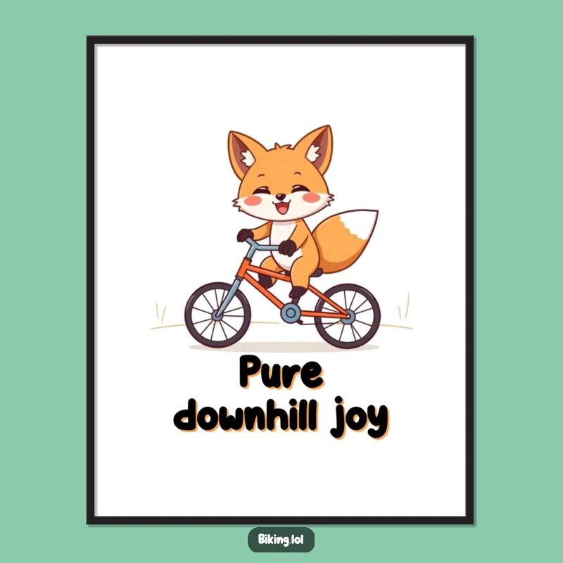 Funny Fox Bicycle Digital Art - Joyful Downhill Ride Download