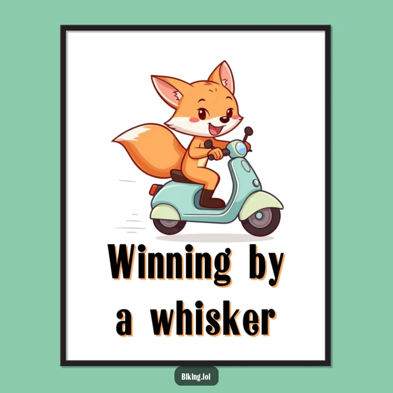 Funny Fox Scooter Digital Art: Playful Racer Print