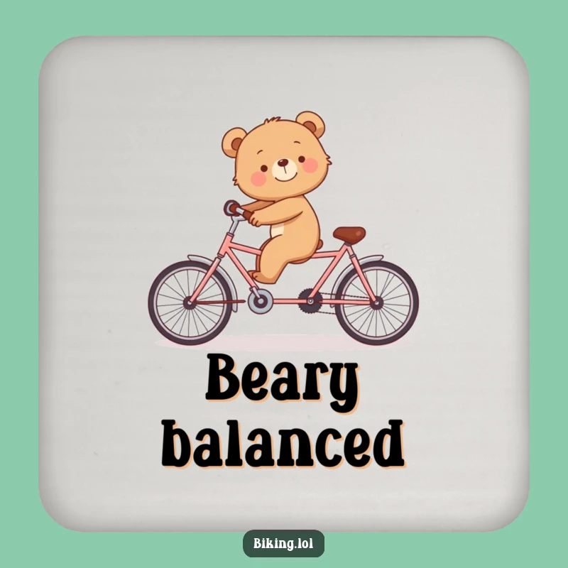 Funny Bear Cub Tandem Coaster - Protect Surfaces with Cute Humor