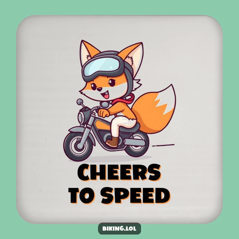 Funny Fox Bike Coaster Set: Protect Surfaces, Chic Funny Gift for Tables