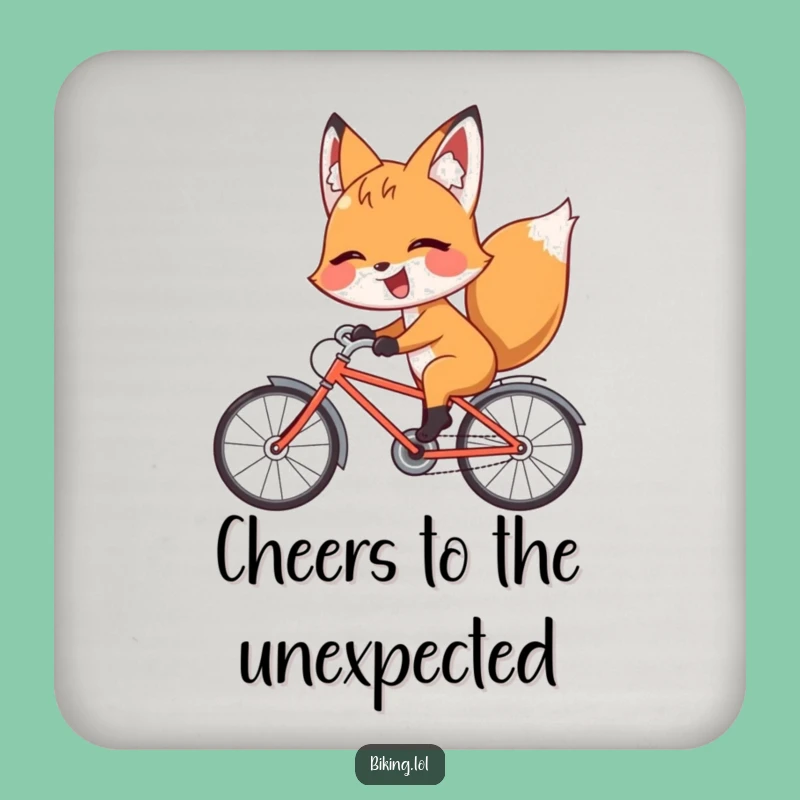 Funny Fox Backward Bicycle Coaster: Protect Your Table, Hilarious Rider Decor