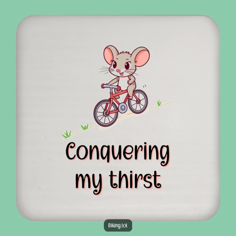 Funny Mouse Bike Coaster Set: Protect Surfaces with Humor, Funny Gift!
