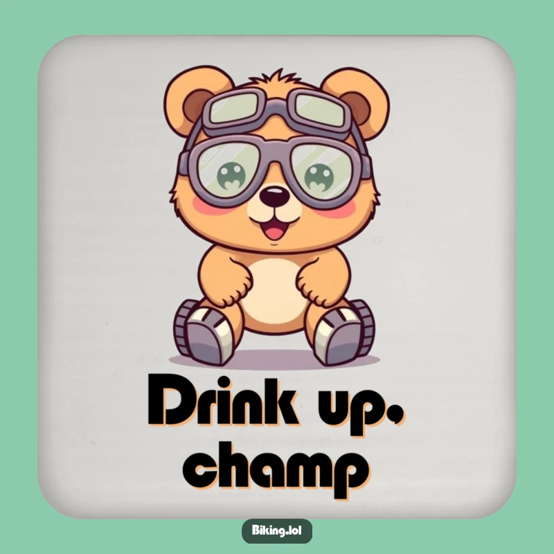 Funny Bear Effort Coaster - Chic & Hilarious Cycling Protection for Your Drinks