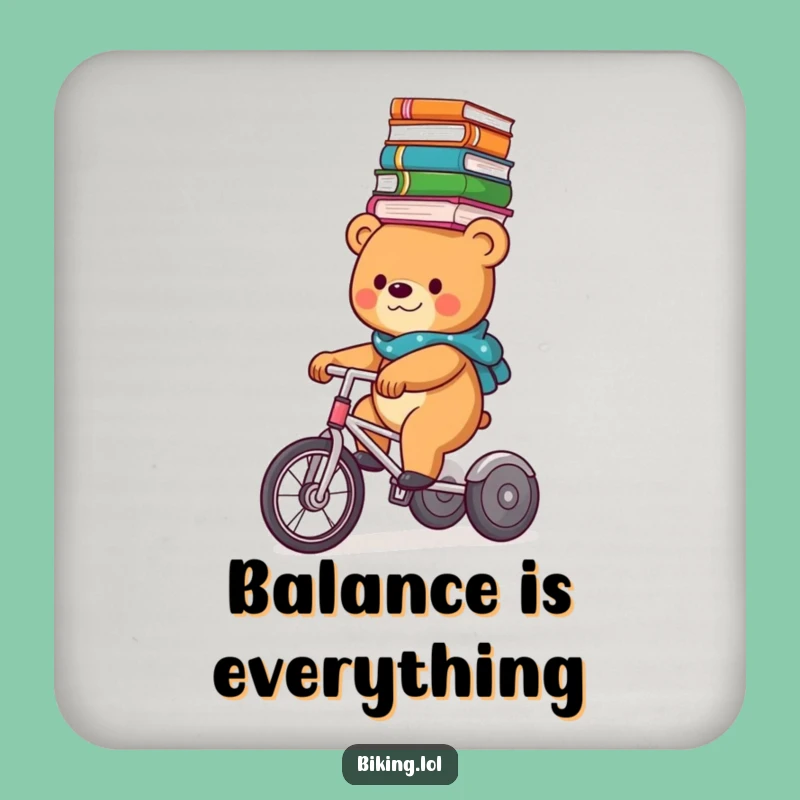 Funny Bear Book Balance Coaster: Protect Surfaces with Trike Reader