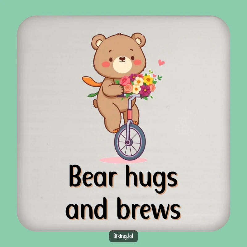 Funny Bear Unicycle Coaster: Protect Your Table, Hilarious Determined Decor