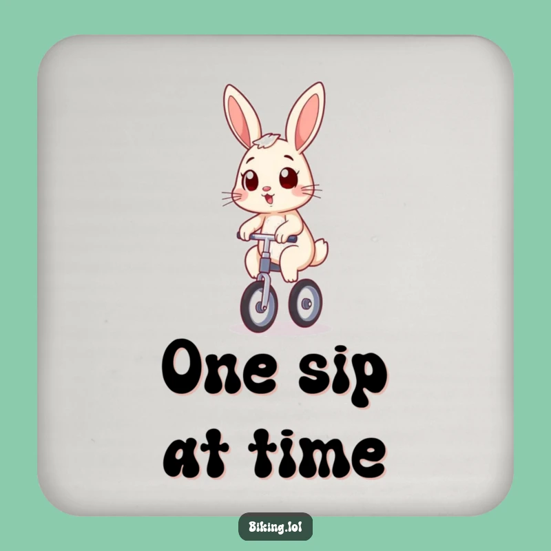Funny Bunny Unicycle Coaster Set: Protect Surfaces, Chic Funny Gift for Tables