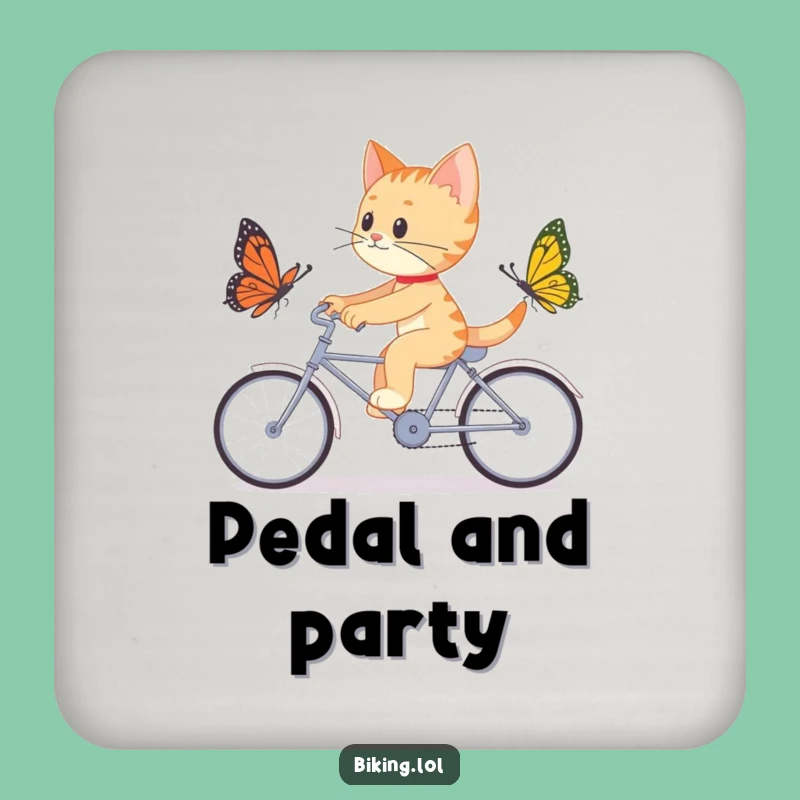 Funny Cat Tandem Bike Coaster: Hilarious Bar Accessory Gift!
