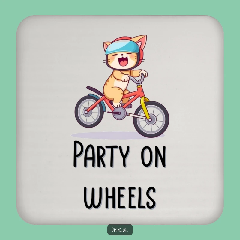 Funny Cat Wheelie Coaster: Protect Surfaces with Purr-fection!