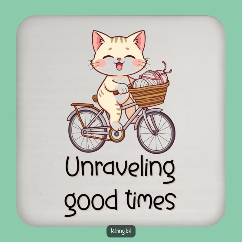Funny Cat Yarn Bicycle Coasters - Protect Surfaces with Whimsical Art