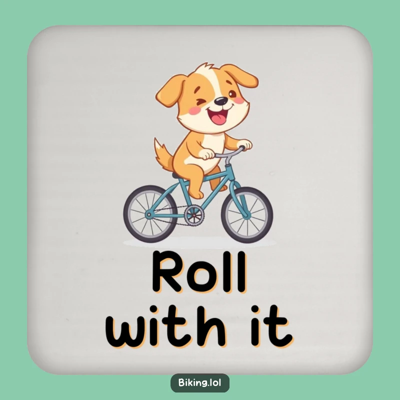 Funny Dog Bicycle Drink Coaster: Joyful Surface Protection