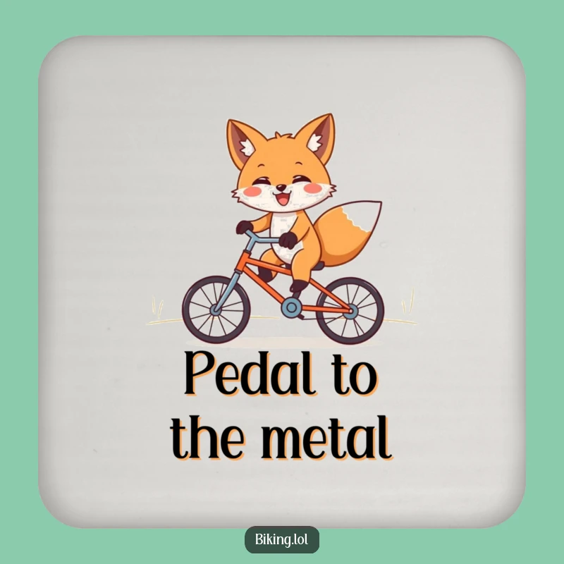 Funny Fox Bicycle Drink Coaster - Joyful Downhill Protect Surface